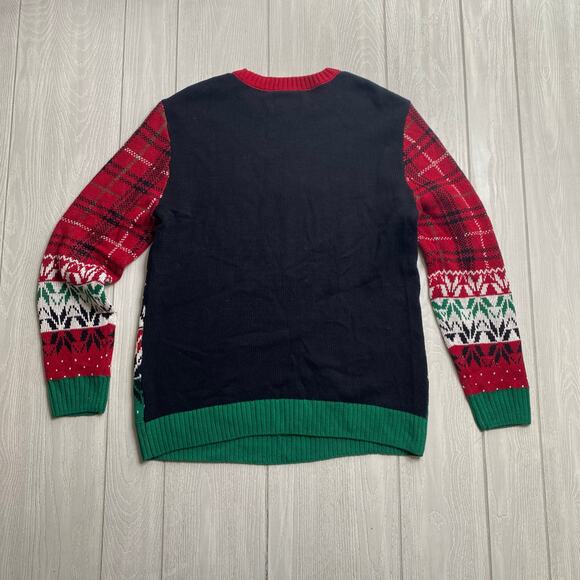 Ugly Holiday Sweater Let It Glow Reindeer Christmas Sweater Size Large - Picture 3 of 9